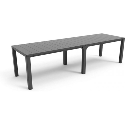 Tavoli da giardino Tavolo allungabile da esterno con finitura effetto legno spazzolato