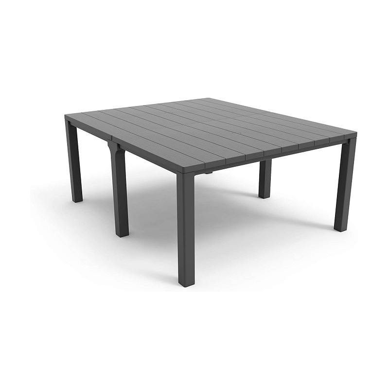 Tavoli da giardino Tavolo allungabile da esterno con finitura effetto legno spazzolato Tavoli da giardino Tavolo allungabile da esterno con finitura effetto legno spazzolato