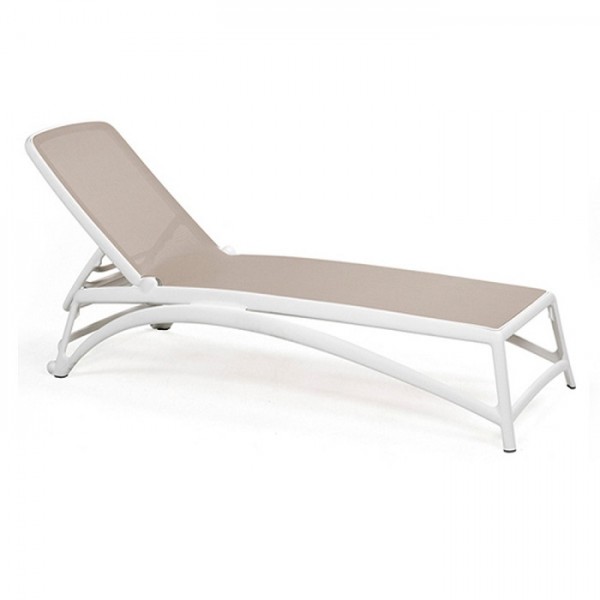 Lettini da esterno Lettino prendisole atlantico bianco-tortora