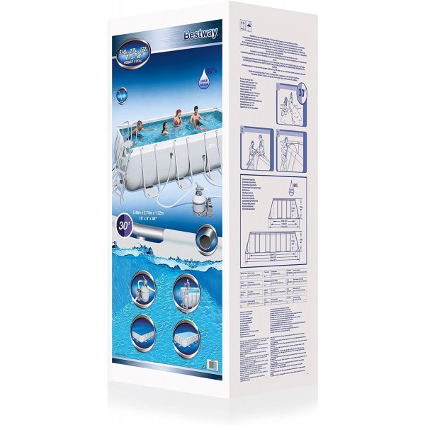 Piscine fuoriterra Bestway piscina fuori terra rettangolare power steel da 549x274x122cm