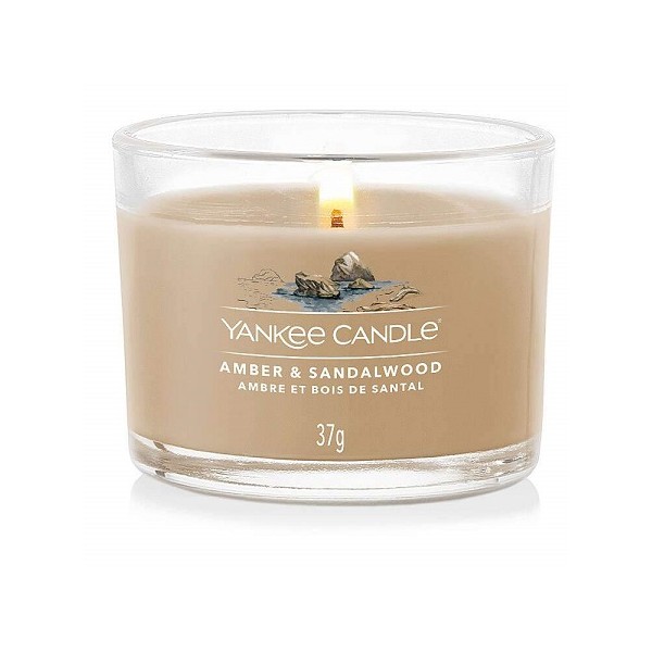 Candele profumate Filled votive in vetro amber & sandalwood