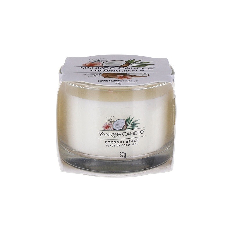 Candele profumate Filled votive in vetro coconut beach