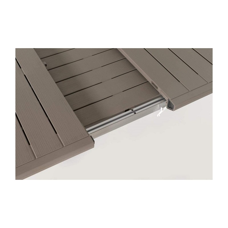 Tavoli da giardino Tavolo allungabile harmony in resina effetto legno color marrone cm100x160x75h Tavoli da giardino Tavolo allungabile harmony in resina effetto legno color marrone cm100x160x75h