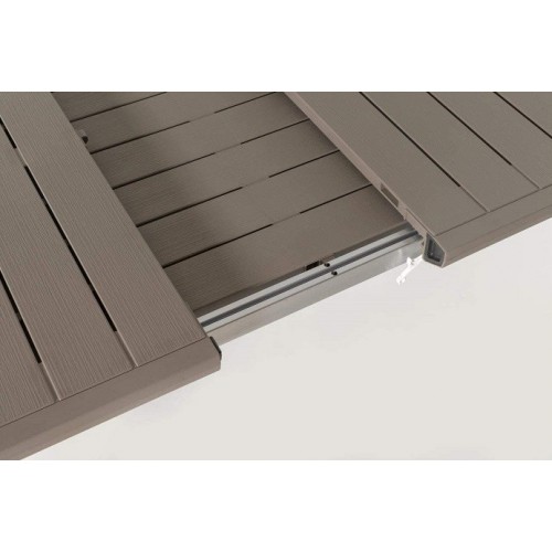 Tavoli da giardino Tavolo allungabile harmony in resina effetto legno color marrone cm100x160x75h