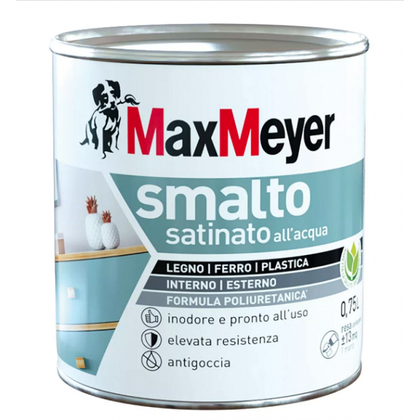 Smalti per esterni Smalto satinato all'acqua  colore nero 750ml