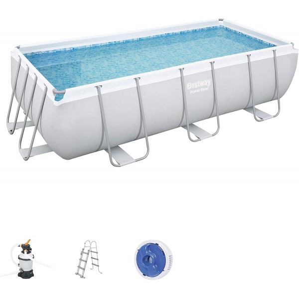 Piscine fuoriterra Bestway power steel piscina frame rettangolare cm. 404x201x100