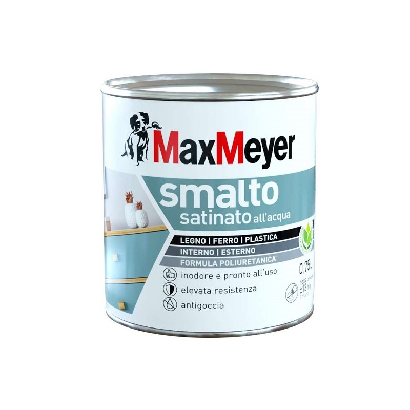 Smalti per esterni Smalto a acqua satinato colore bianco ghiaccio 0,75lt