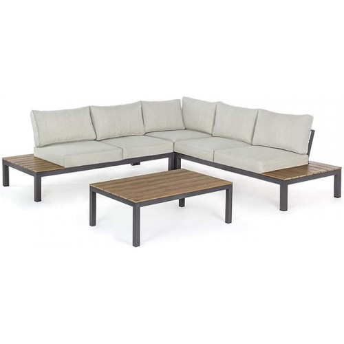 Divani da giardino Salotto angolare beverly lounge colore antracite