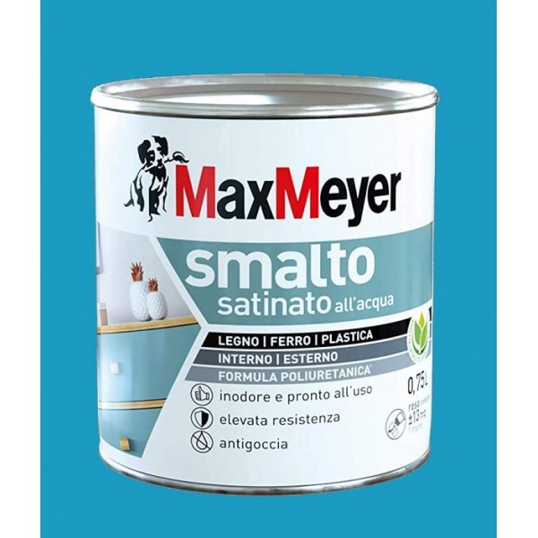 Smalti per esterni Smalto satinato a acqua colore turchese fumo 0,75lt