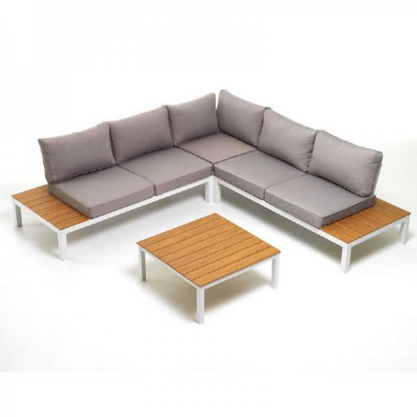 Divani da esterno Salotto angolare beverly lounge colore bianco