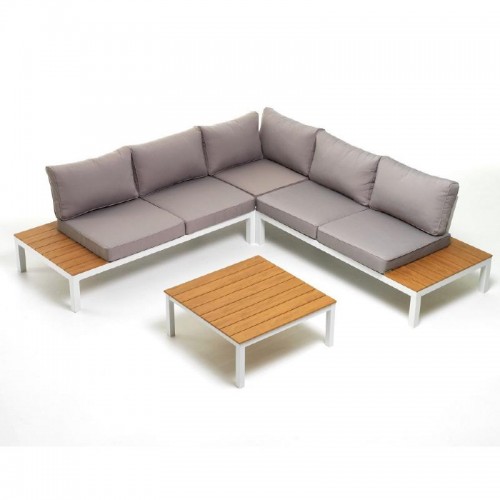 Divani da esterno Salotto angolare beverly lounge colore bianco