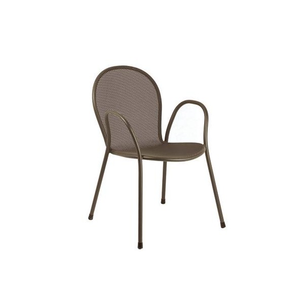 Sedie da giardino Set 4 Poltrona ronda marrone india per arredo esterno giardino casa