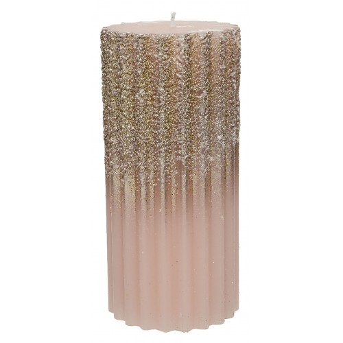 Profumatori d'ambiente Candela cera rosa con glitter cm15