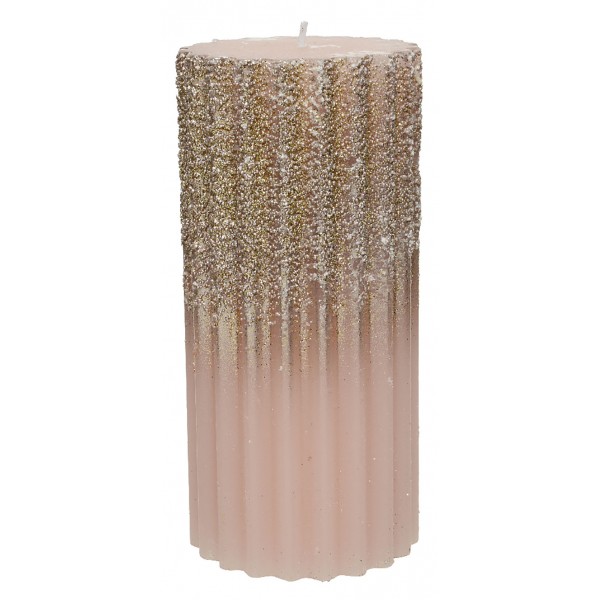 Profumatori d'ambiente Candela cera rosa con glitter cm10