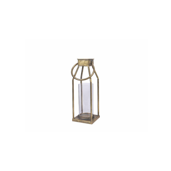 Complementi d'arredo Lanterna in ferro 11x11x25cm oro
