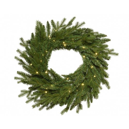 Fuoriporta natalizio Corona allison verde 40 led 50 cm