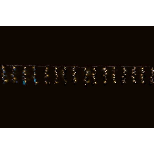 Luci natalizie Tenda 240 led da esterno effetto flash bianco caldo cavo 12mt