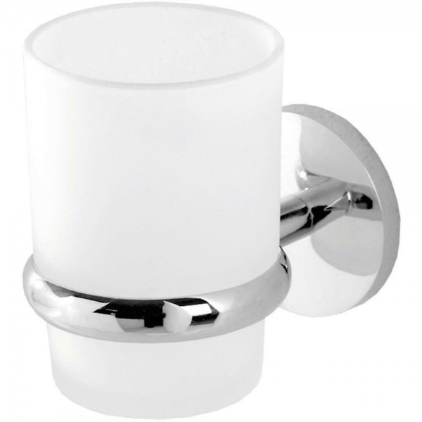 Portaspazzolini Bicchiere porta spazzolino cromo vetro satinato feridras 607012 accessi bagno