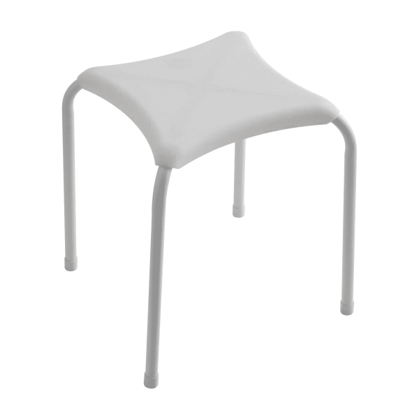 Sgabelli bagno Sgabbello bianco quadrato abs/metallo