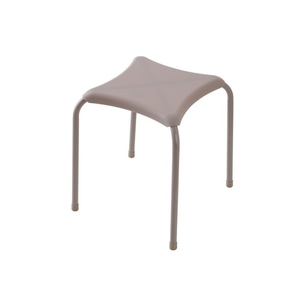 Sgabelli bagno Sgabello tortora quadrato abs/metallo