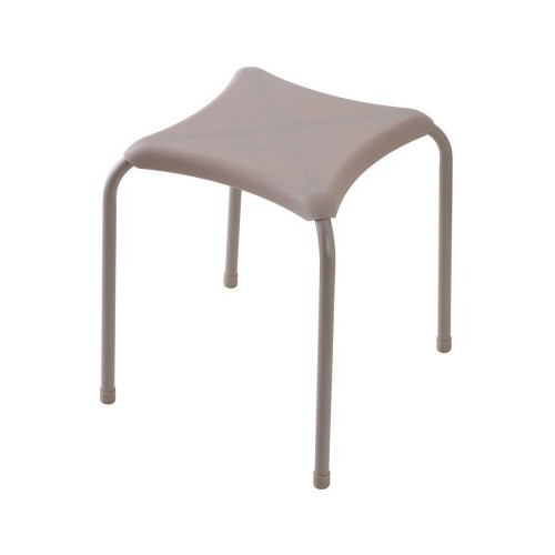 Sgabelli bagno Sgabello tortora quadrato abs/metallo