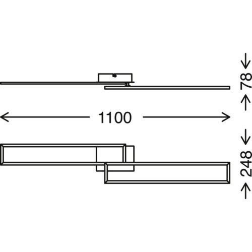Applique Applique plafoniera frames led  110 cm