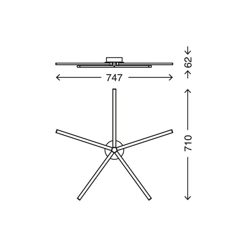 Illuminazione Applique 5 braccetti a led alluminio