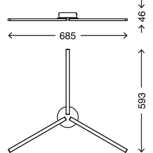 Applique Applique 3 braccetti a led alluminio