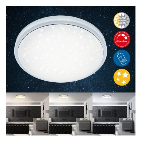 Applique Plafoniera star 38 cm a led con telecomando