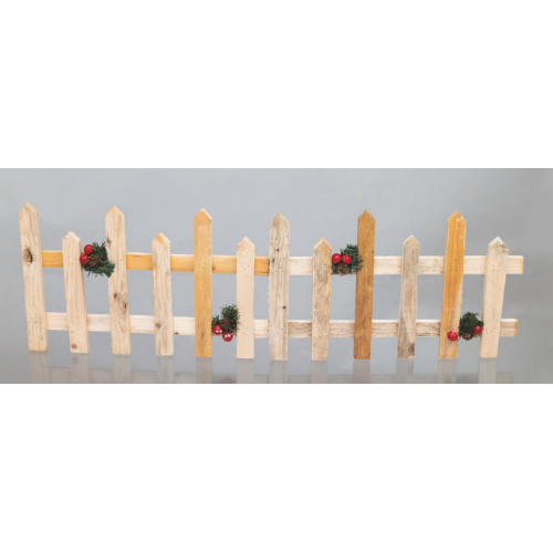 Arredo natalizio Staccionata legnomarrone 98x30cm CEN85625