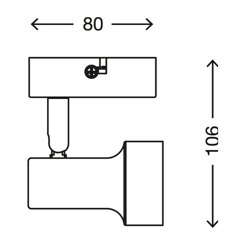 Applique Faretto a led 8cm rame