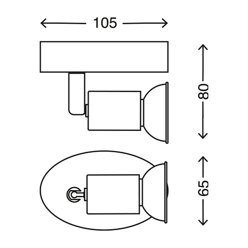 Applique Faretto a led 10,5cm bianco