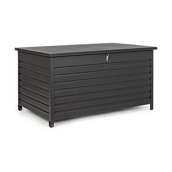 Accessori giardino Bizzotto baule atlantic s antracite con ruote esterno giardino arredo cuscini
