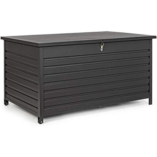 Accessori giardino Bizzotto baule atlantic s antracite con ruote esterno giardino arredo cuscini