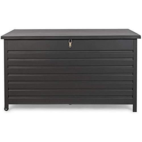 Accessori giardino Bizzotto baule atlantic s antracite con ruote esterno giardino arredo cuscini