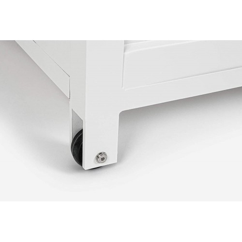 Accessori per esterni Bizzotto baule atlantic s bianco con ruote giardino esterno arredo cuscini