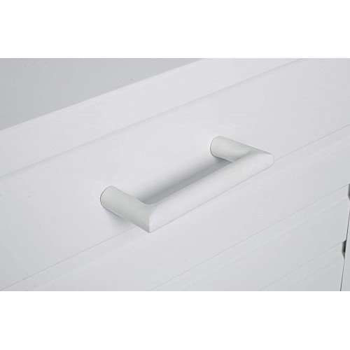 Accessori per esterni Bizzotto baule atlantic s bianco con ruote giardino esterno arredo cuscini