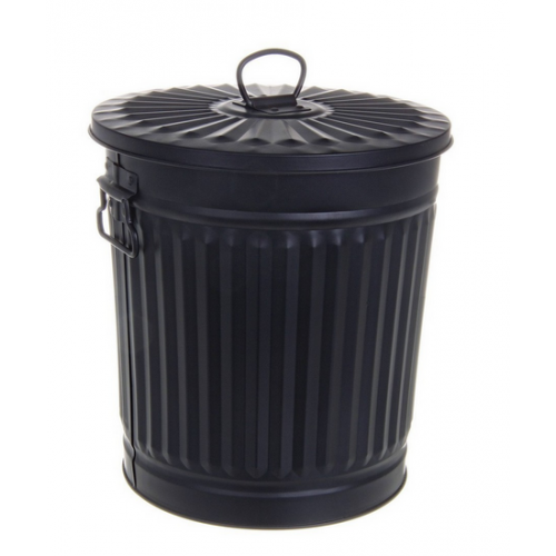 Pattumiere Bidone 18l london met nero opaco