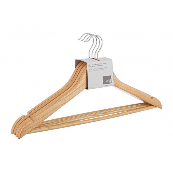 Complementi d'arredo Set quattro grucce cloth naturale