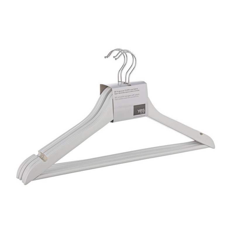 Complementi d'arredo Set quattro grucce cloth bianco