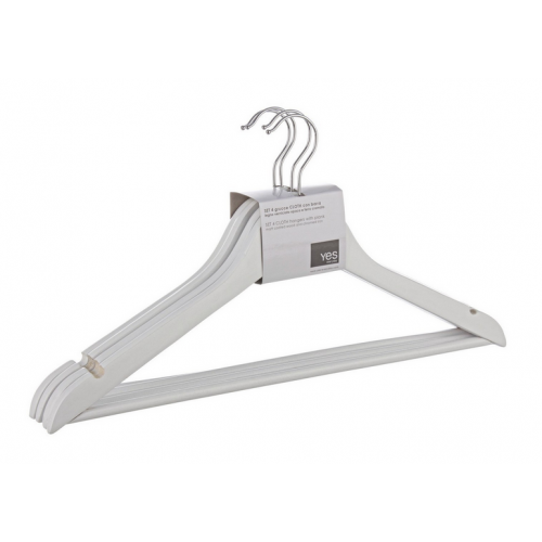 Complementi d'arredo Set quattro grucce cloth bianco