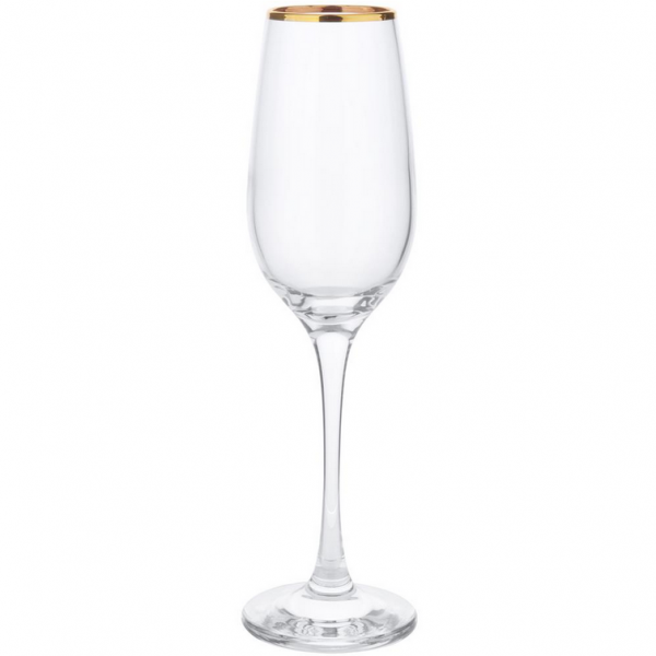 Set 6 flute amber bordo oro...