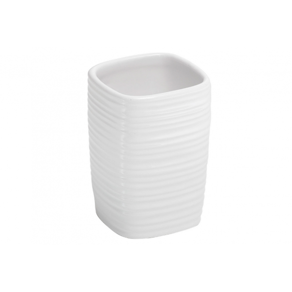 Portaspazzolini Portaspazzolini Kelly in ceramica bianco