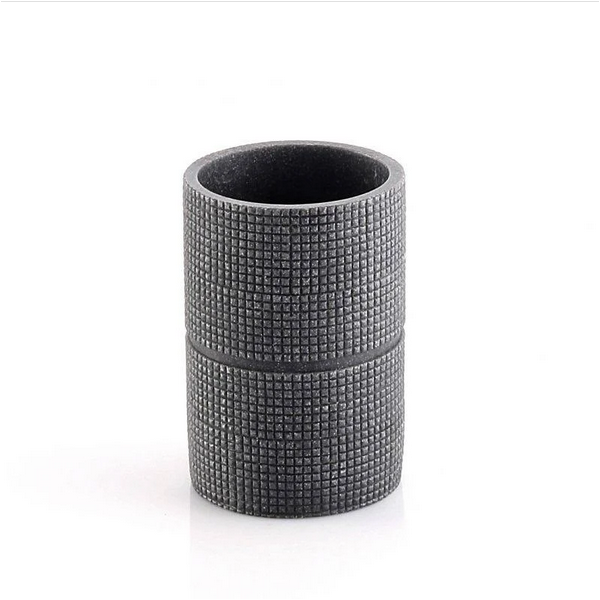 Portaspazzolini Portaspazzolini d'appoggio in ceramica petra grigio