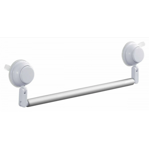 Portasciugamani Portasalviette con ventose in resina estendibile bianco