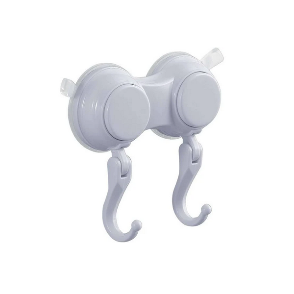 Appendini bagno Appendino doppio con ventosa bianco