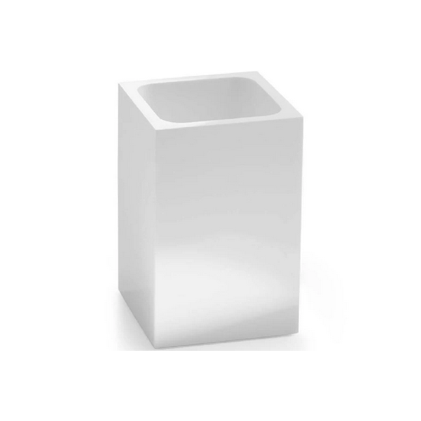 Portaspazzolini Portaspazzolini d'appoggio in resina bianco lucido