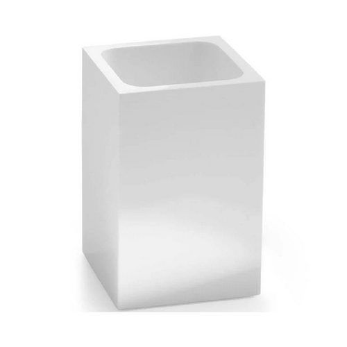 Portaspazzolini Portaspazzolini d'appoggio in resina bianco lucido