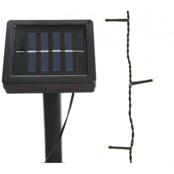 Luci natalizie 100 luci led solari bianco caldo 494457
