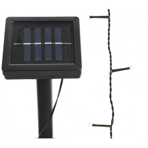 Luci natalizie 100 luci led solari bianco caldo 494457
